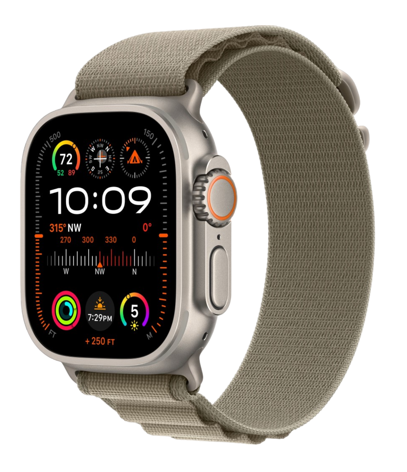 Apple Watch Ultra 2 GPS, 49 мм, корпус из титана, ремешок Alpine оливкового цвета M (MREY3) Apple Watch Ultra 2 GPS, 49 мм, корпус из титана, ремешок Alpine оливкового цвета M (MREY3)