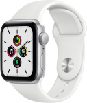 Apple Watch SE, 40 мм, (MYDM2RU/A) корпус из алюминия серебристого цвета, браслет синего цвета - Б/У Apple Watch SE, 40 мм, (MYDM2RU/A) корпус из алюминия серебристого цвета, браслет синего цвета - Б/У