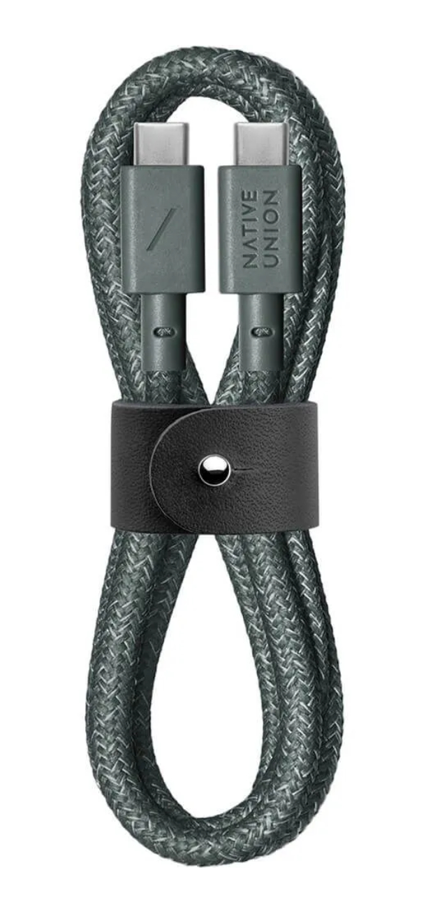 Кабель Native Union BELT CABLE, USB-C/USB-C, длина 1,2м., зелёный