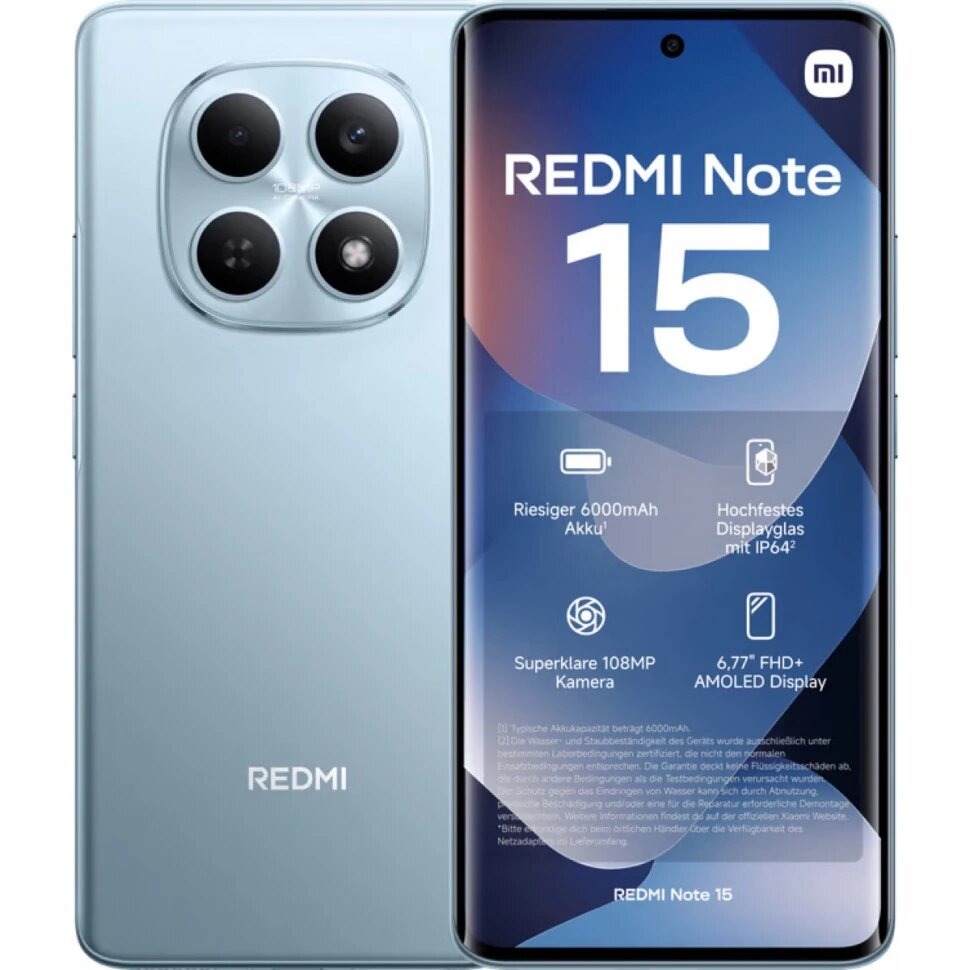 Смартфон Xiaomi Redmi Note 15 8/512Gb Glacier Blue EU