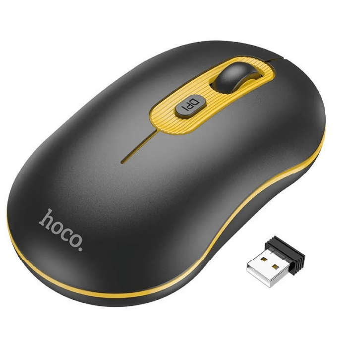 Мышь Hoco GM21 Platinum 2.4G Business Wireless Mouse, black-yellow Мышь Hoco GM21 Platinum 2.4G Business Wireless Mouse, black-yellow