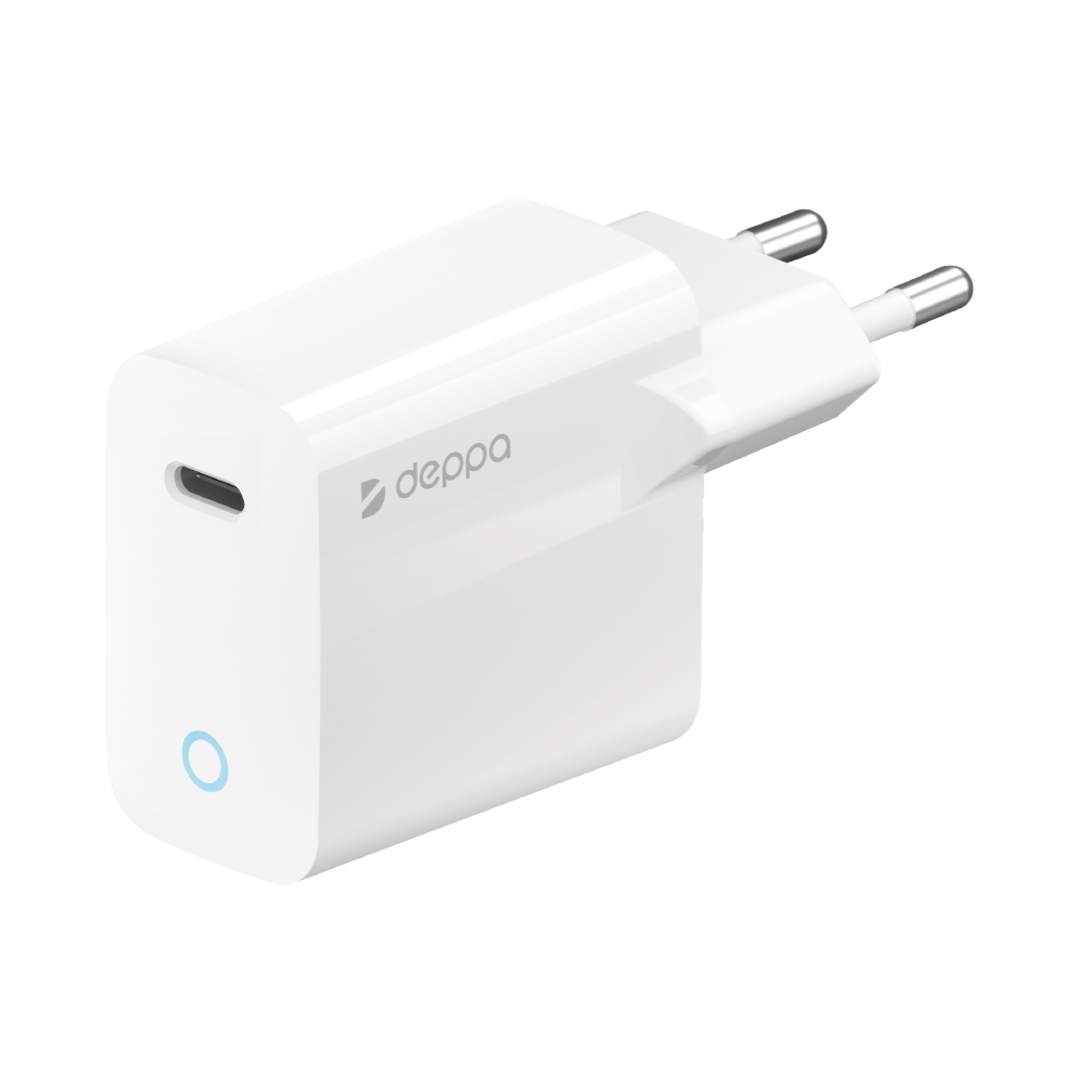 Сетевое зарядное устройство Deppa USB Type-C, Power Delivery, 25W, белый