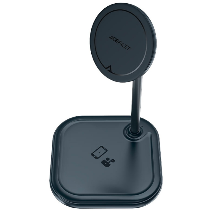 Зарядная станция ACEFAST  Desktop 2 in 1 wireless charging holder E6: iPhone, Airpods, 22.5W, черная