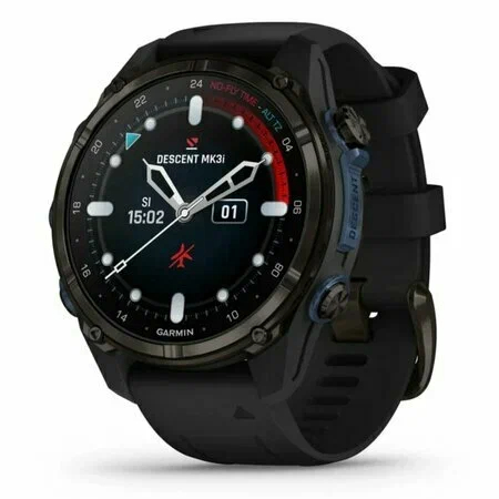 Умные часы Garmin Descent 43mm, SKF12 Titanium Carbon Gray, DLC, Black Silicone Band, Dive Computer Умные часы Garmin Descent 43mm, SKF12 Titanium Carbon Gray, DLC, Black Silicone Band, Dive Computer
