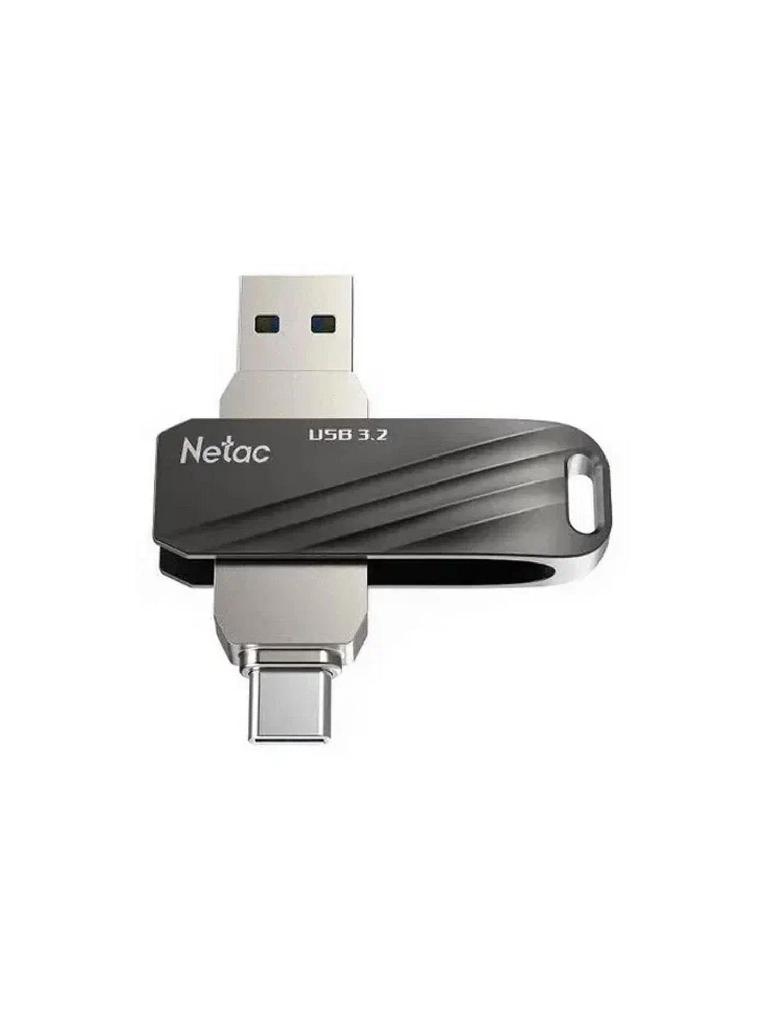 Флеш-накопитель USB 3.0 64GB Netac US11 Dual чёрный/серебро (USB 3.0 / Type C)