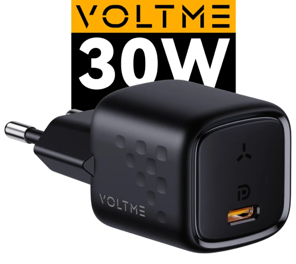 Сетевое зарядное устройство VOLTME Revo 30C Mini GaN (PD 3.0 30 W Вт USB Type-C), черный
