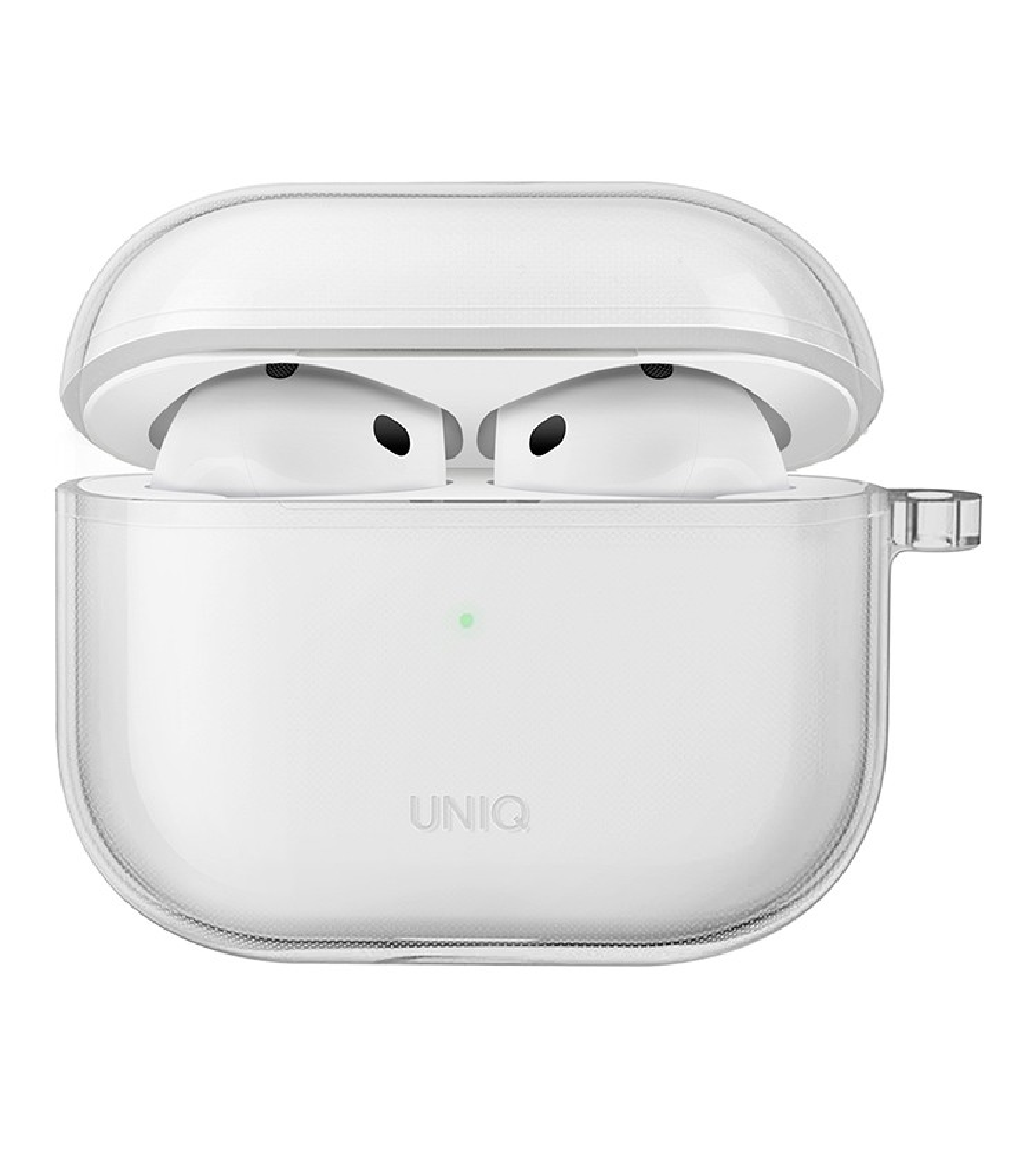 Кейс Uniq для Airpods 4 чехол Glase TPU case with carabin Clear