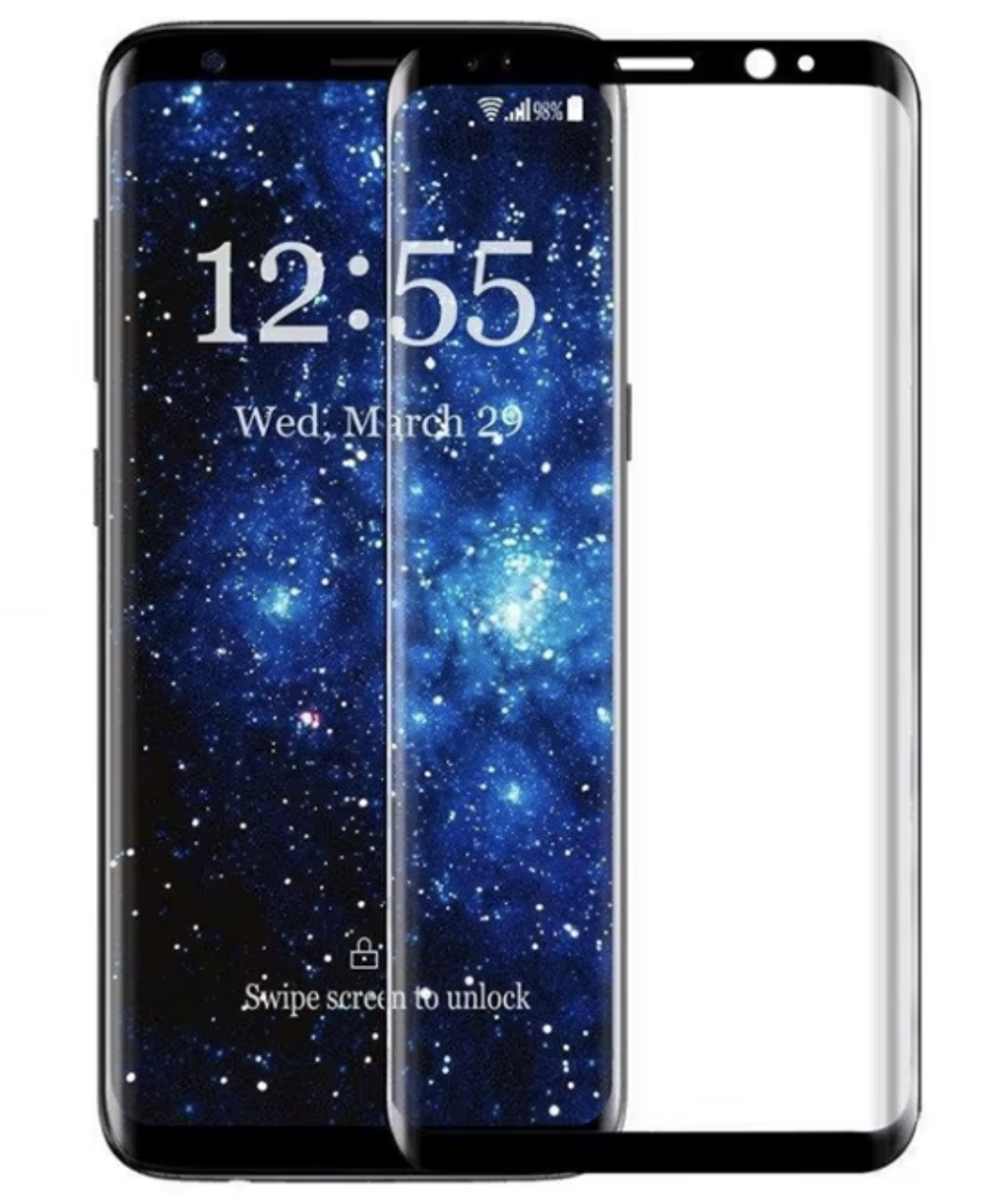 Защитная 3D пленка для Samsung S9+ Black Защитная 3D пленка для Samsung S9+ Black