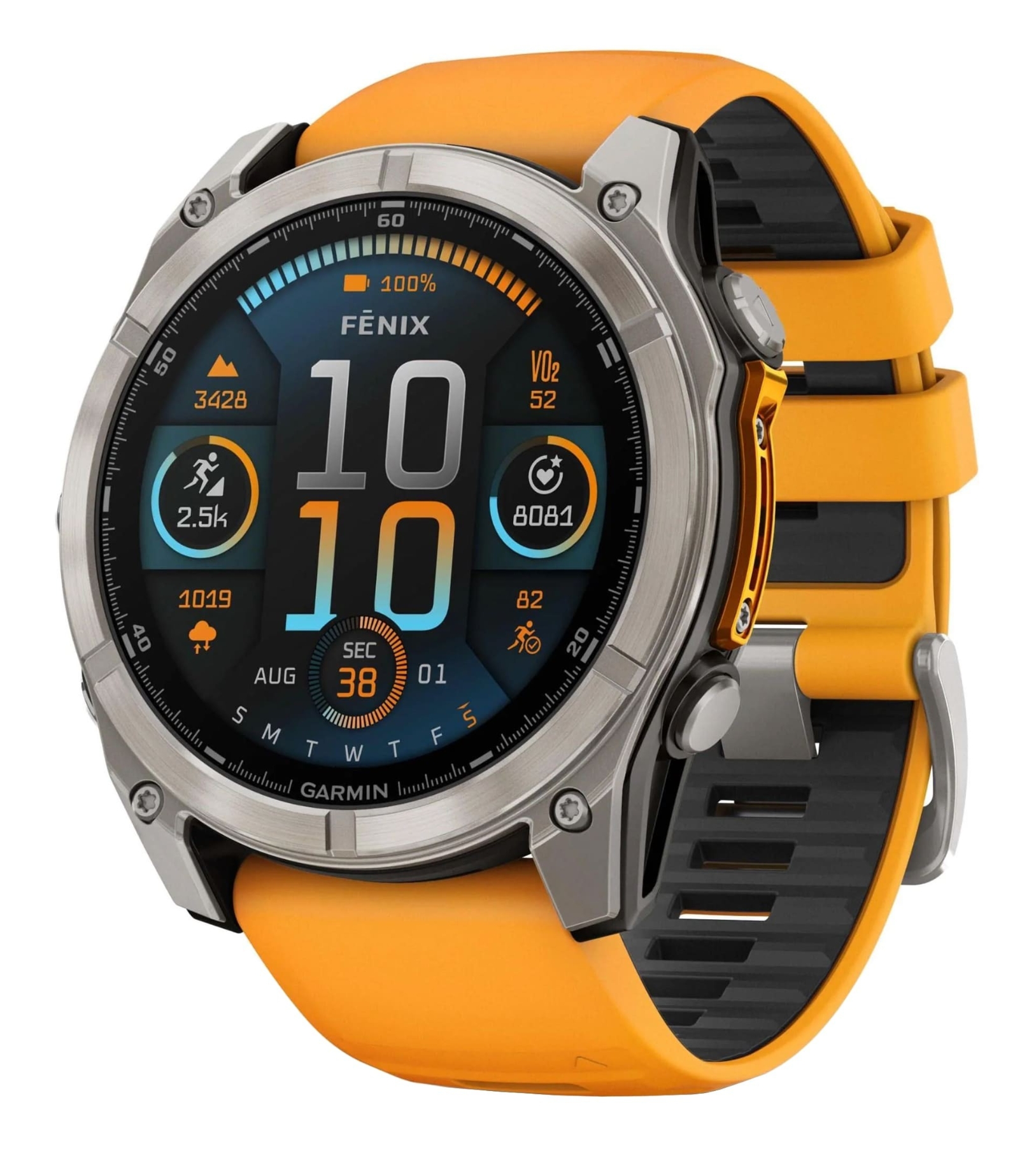Умные часы Garmin Fenix 8, 51 мм, AMOLED, Sapphire Titanium with spark Orange/Graphite silicone band Умные часы Garmin Fenix 8, 51 мм, AMOLED, Sapphire Titanium with spark Orange/Graphite silicone band