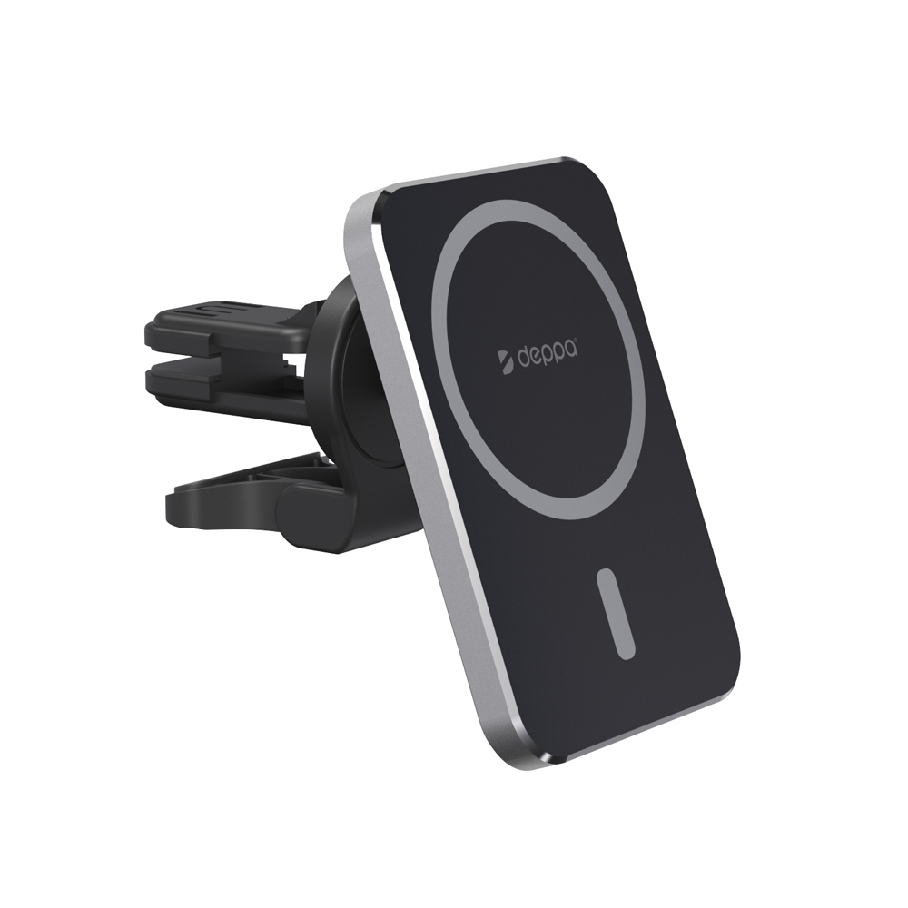 Автомобильный держатель Deppa Mage Safe Qi для iPhone, магнитный, черный