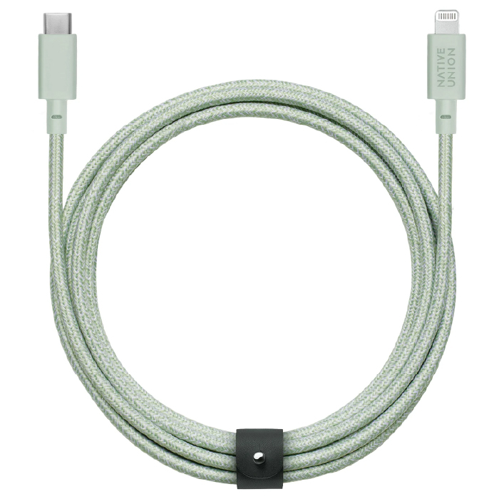 Кабель Native Union BELT CABLE, USB-C/LIGHTNING, длина 3м., зелёный