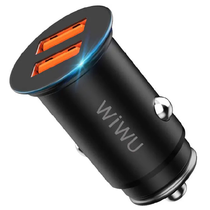 Автомобильное зарядное устройство WiWU 2 USB-A PC 201, черный