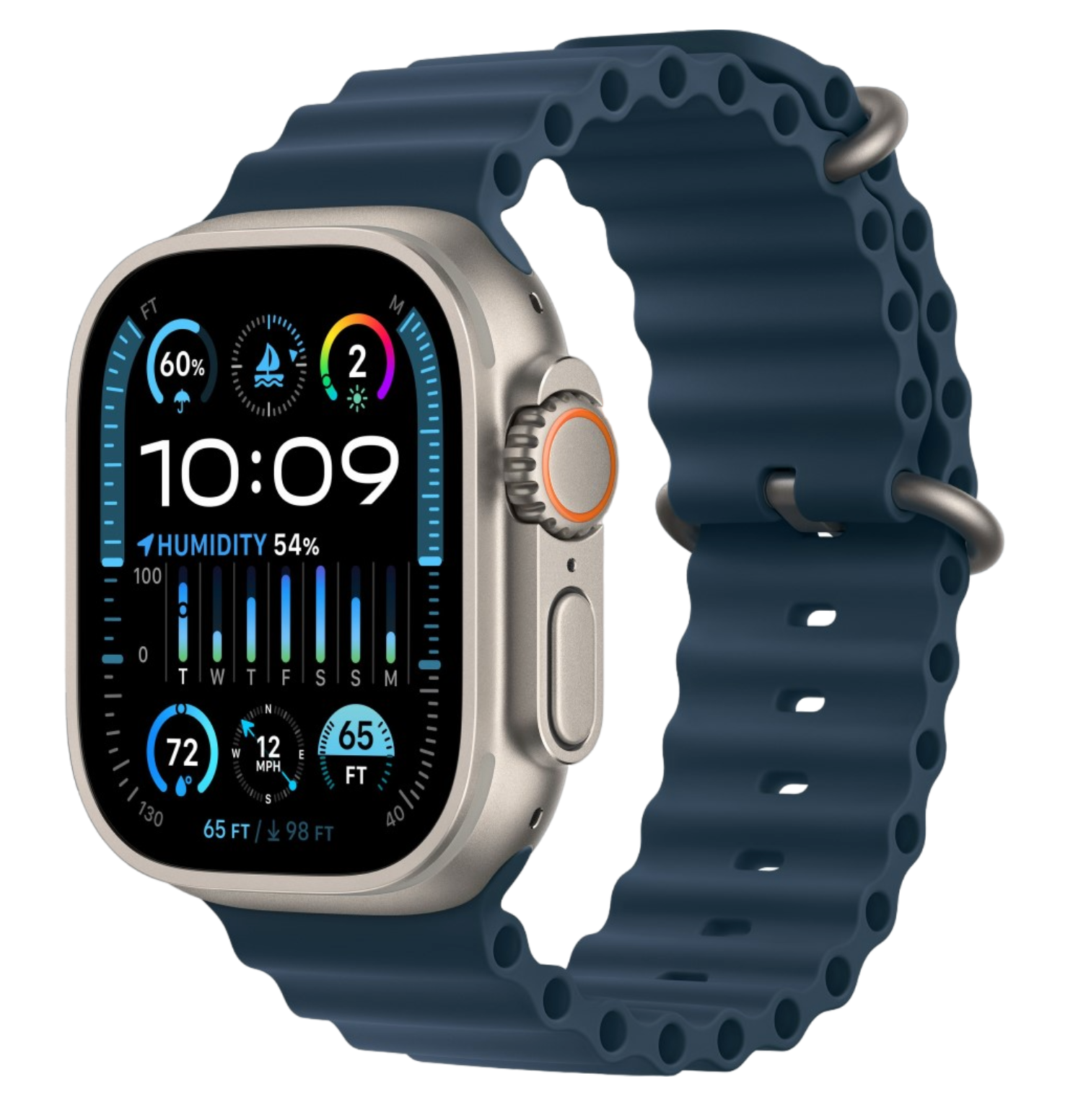 Apple Watch Ultra 2 GPS, 49 мм, корпус из титана, ремешок Ocean синего цвета (FREG3) - официально заменен в АСЦ Apple Apple Watch Ultra 2 GPS, 49 мм, корпус из титана, ремешок Ocean синего цвета (FREG3) - официально заменен в АСЦ Apple
