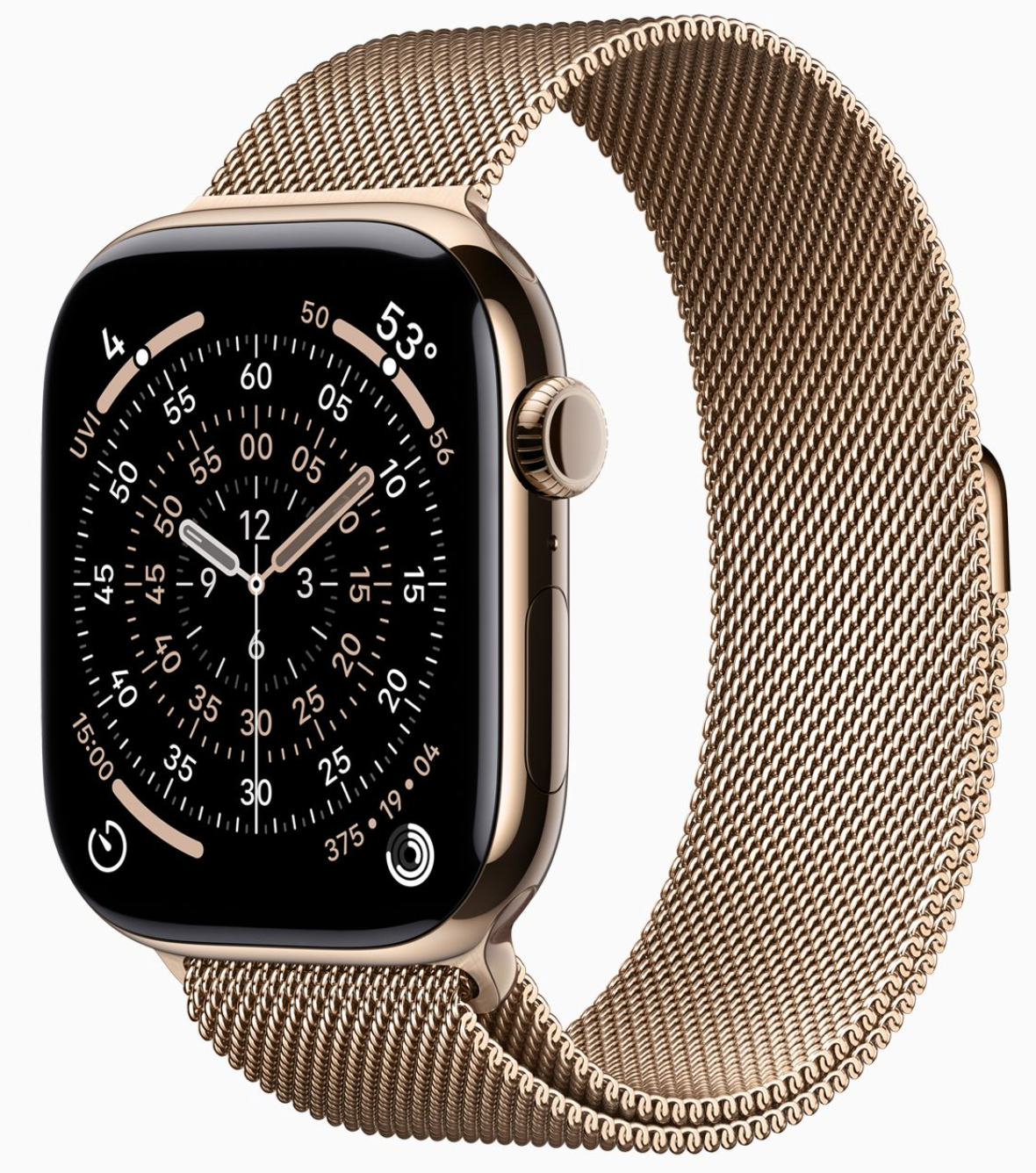 Apple Watch Series 11 GPS 42mm, Gold Titanium Case Gold Milanese Loop (MF8Y4)