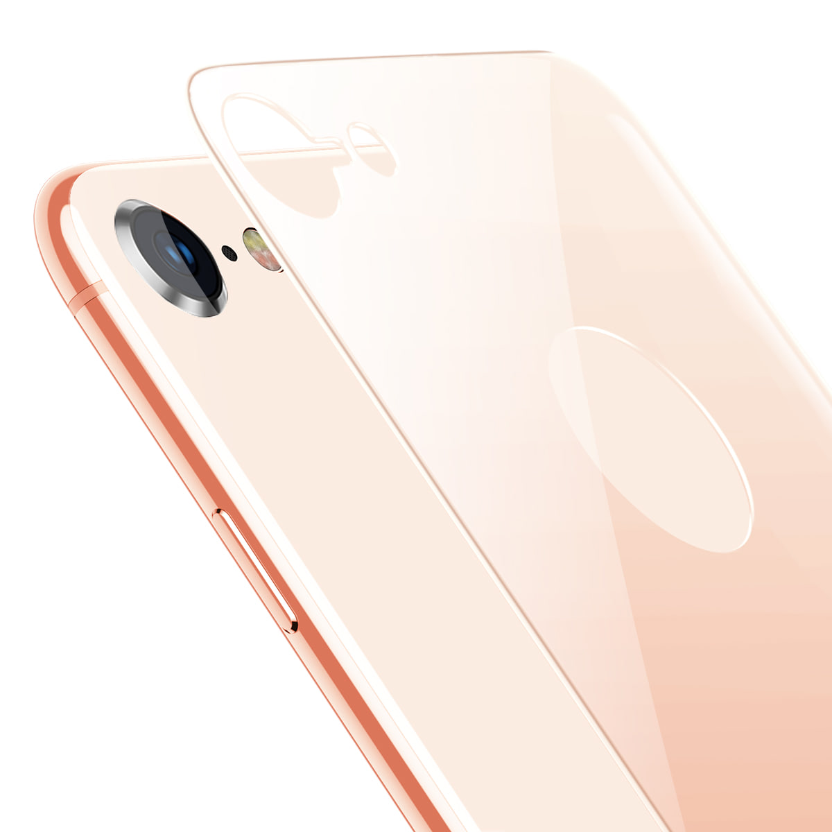 Защитное стекло на заднюю панель Baseus цельное для iPhone 8 Plus Silver