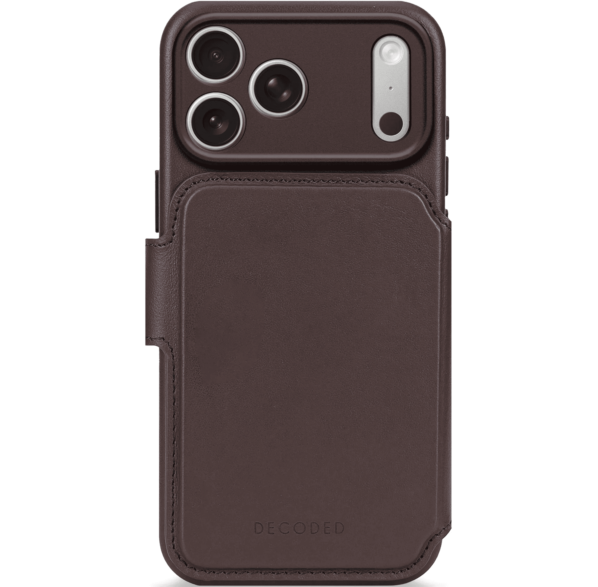 Чехол Decoded с картхолдером Leather Detachable Wallet для iPhone 17 Pro Max шоколадный