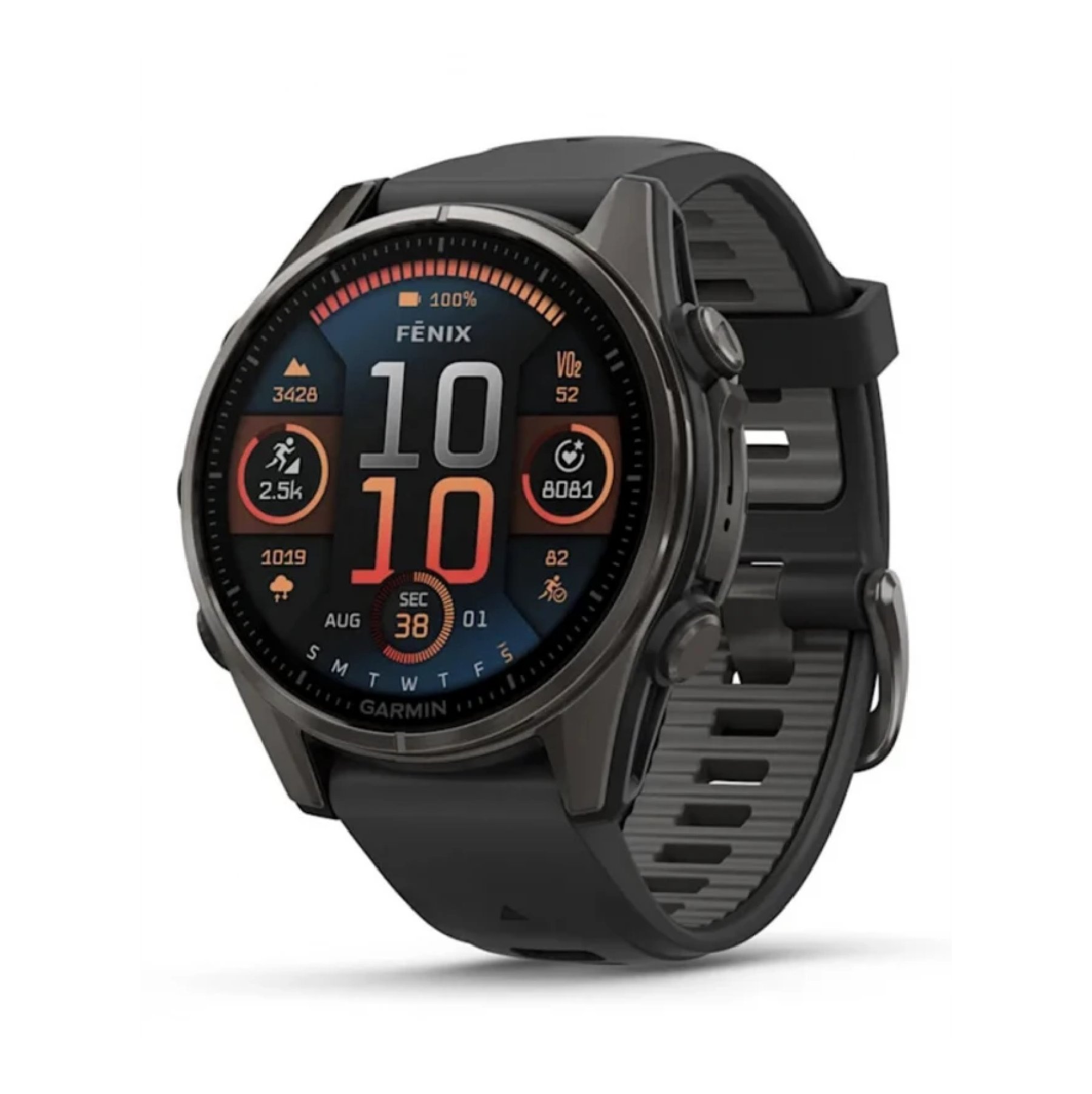 Умные часы Garmin Fenix 8, 43 мм, AMOLED, Sapphire Carbon Gray DLC Titanium / Black silicone band Умные часы Garmin Fenix 8, 43 мм, AMOLED, Sapphire Carbon Gray DLC Titanium / Black silicone band