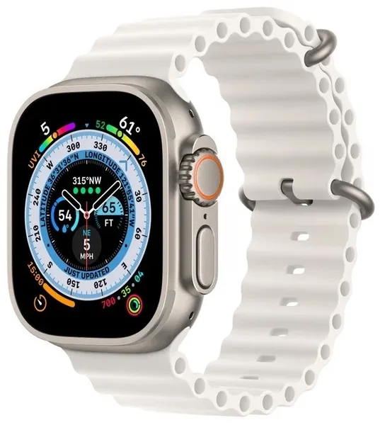 Apple Watch Ultra, 49 мм, корпус из титана, ремешок Ocean белого цвета (FNH83) - CPO