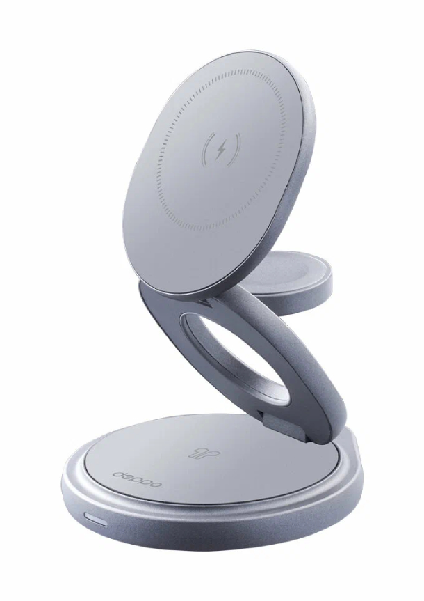 Беспроводная зарядная станция Deppa 3 в 1 MagSafe Rotation QI складная, графит