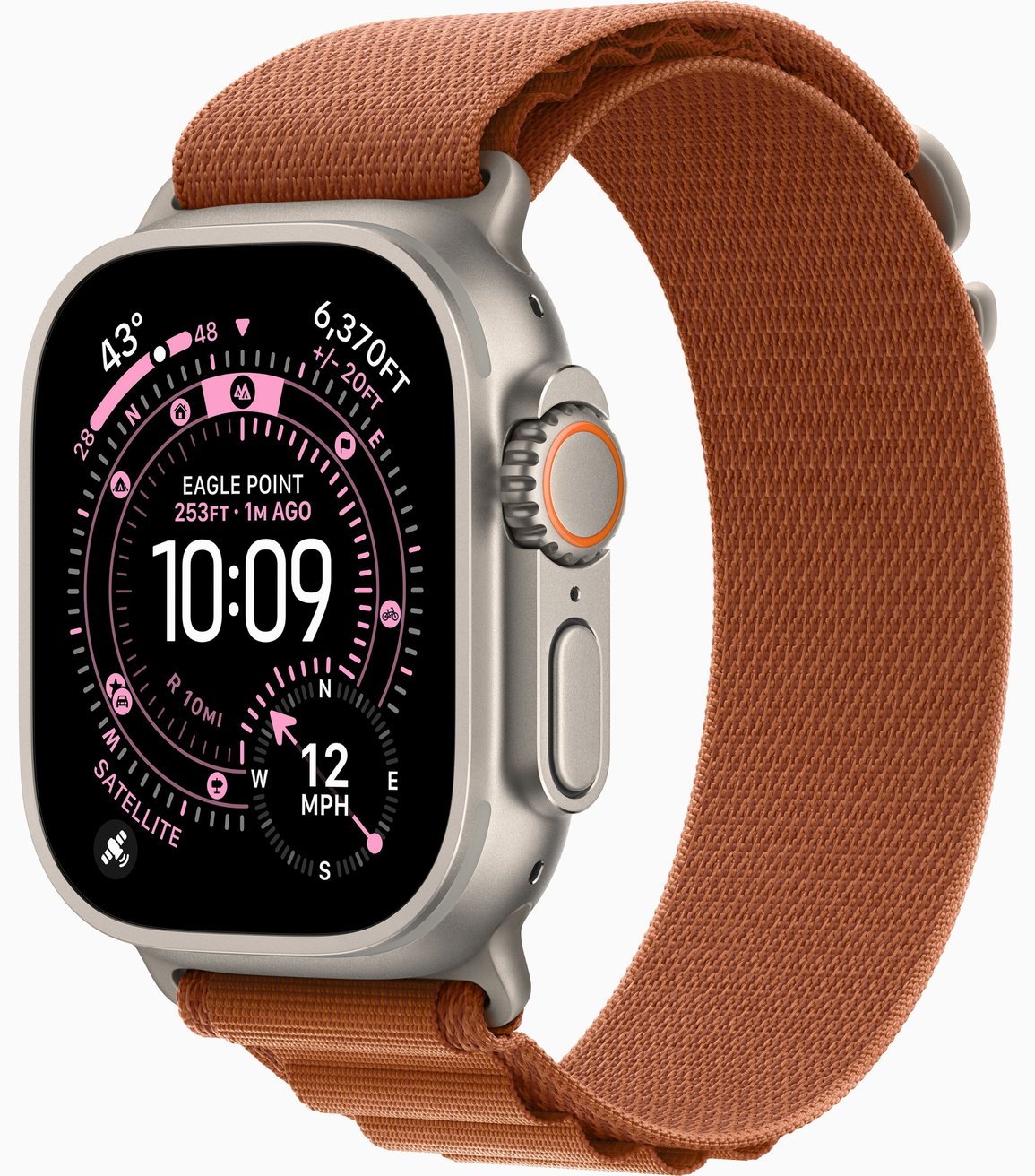 Apple Watch Ultra 3 GPS, 49 мм, корпус из бежевого титана, ремешок Alpine Loop цвета Terra Cotta M (MF254)