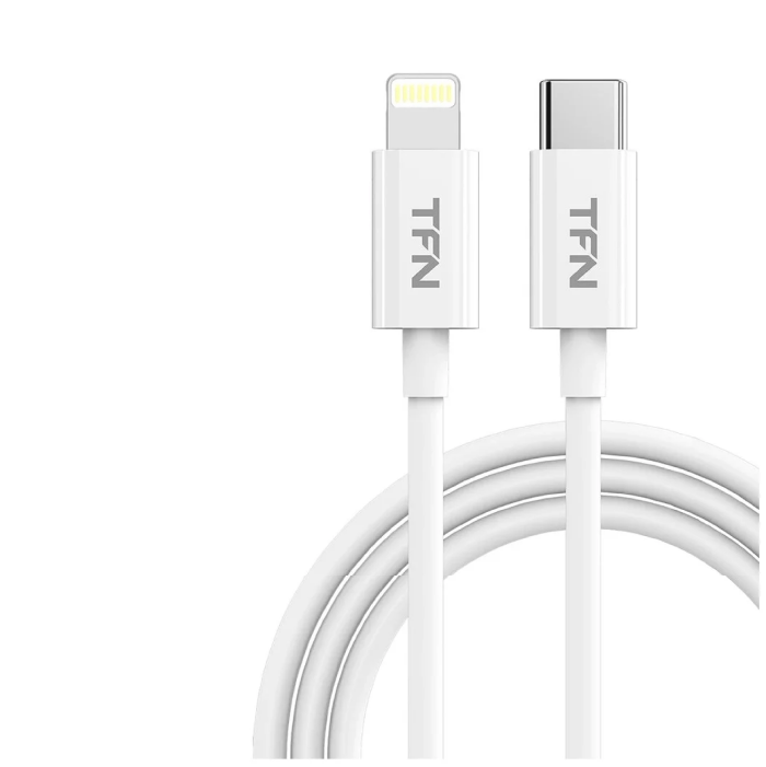 Кабель TFN USB-C - Lightning, TPE, белый, 1м