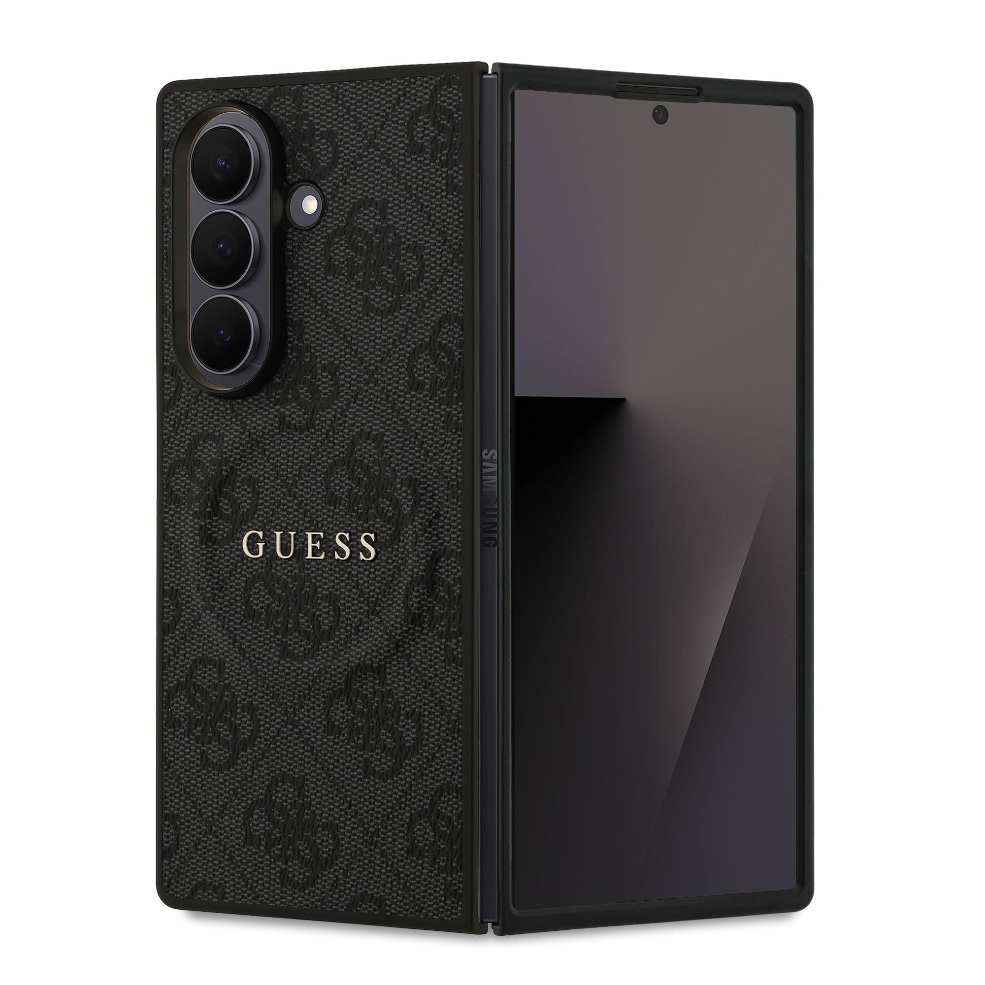 Чехол Guess для Samsung Galaxy Z Fold7 PU 4G Classic metal logo Gold camera Hard Black (MagSafe)
