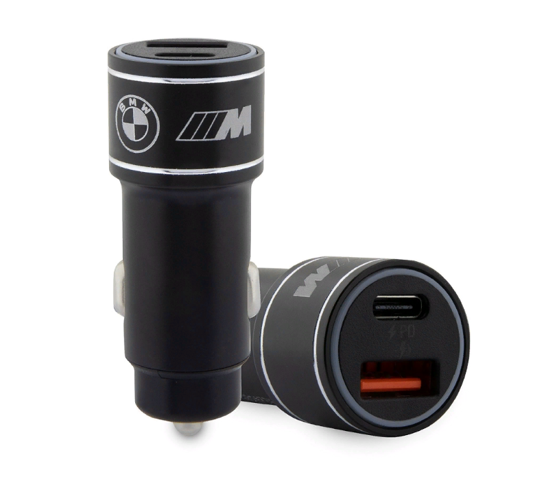 Автомобильное зарядное устройство BMW USB-A/USB-C, 20W Aluminium, черный