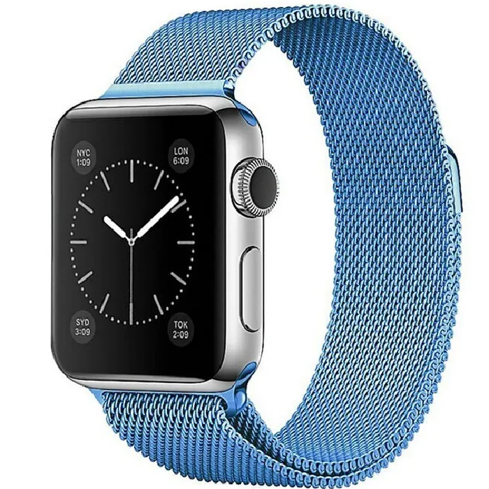 Ремешок Milanese для Apple Watch 42/44/45/49мм, голубой