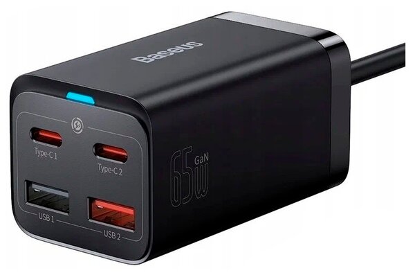 Сетевое зарядное устройство Baseus GaN 3 Pro Fast Charger 65W 2 USB-A + 2 USB-C