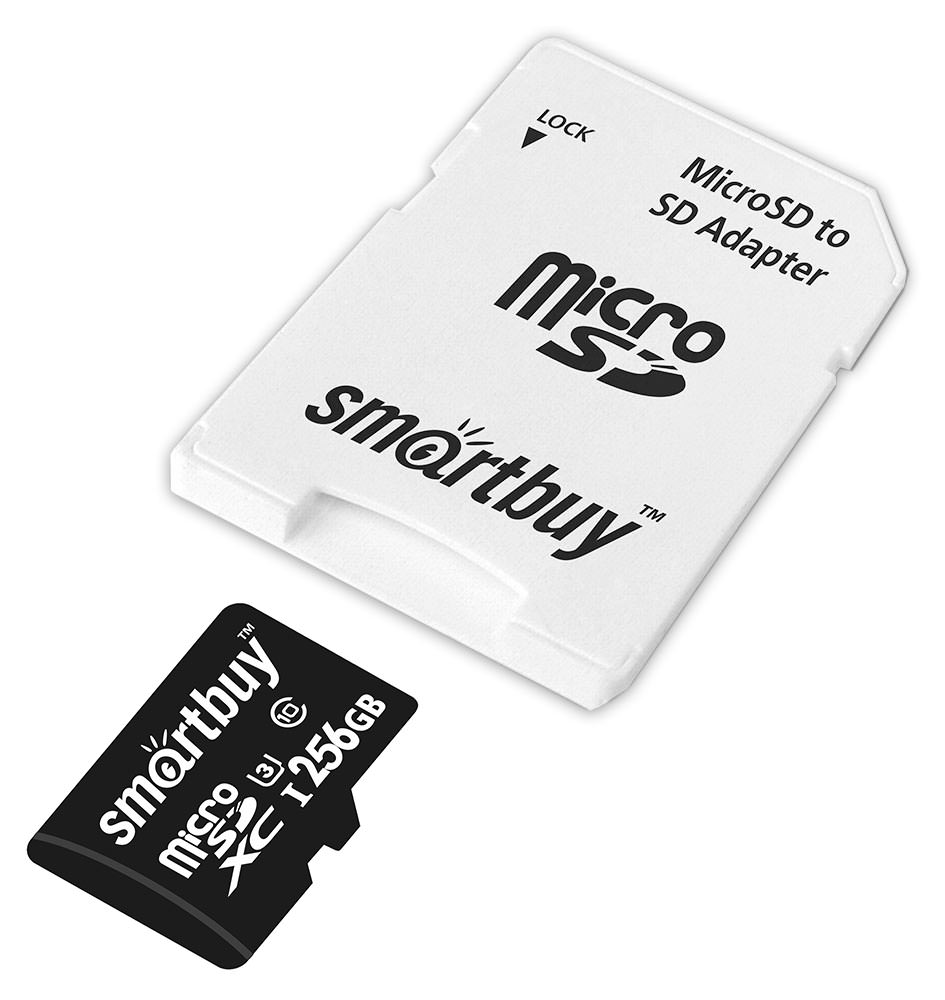 Карта-памяти MicroSDXC 256GB Smart Buy Class 10 Pro UHS-I U3 (70/90 Mb/s) + SD адаптер