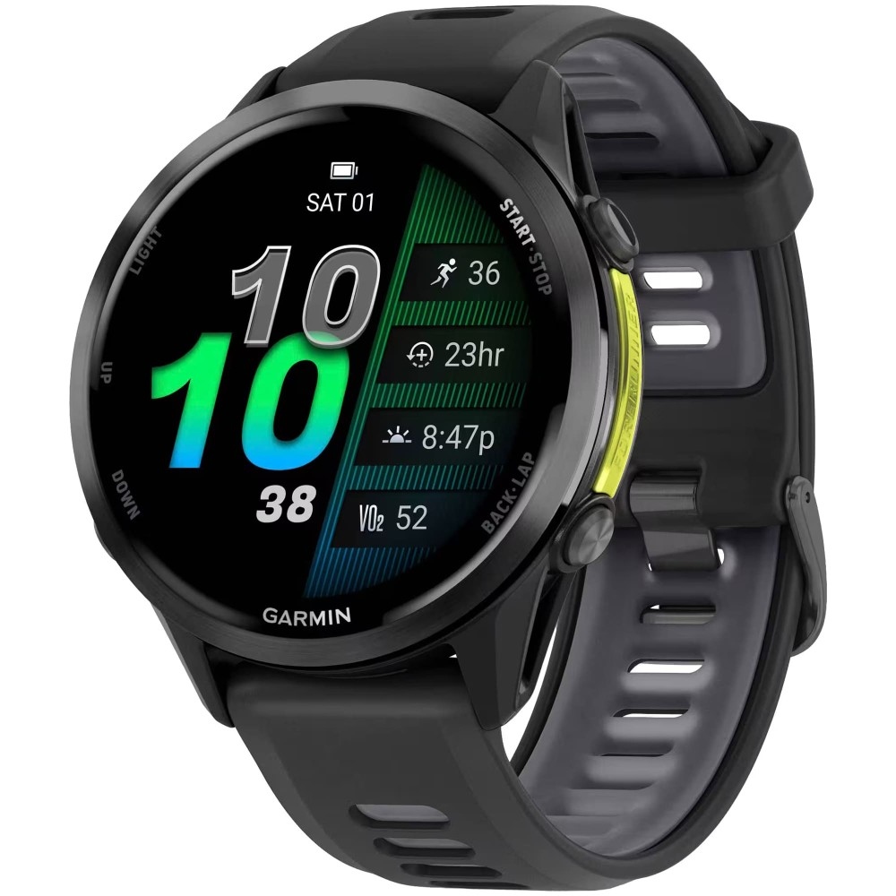 Умные часы Garmin Forerunner 970 Black Carbon Gray DLC Titanium Black/Translucent Whitestone