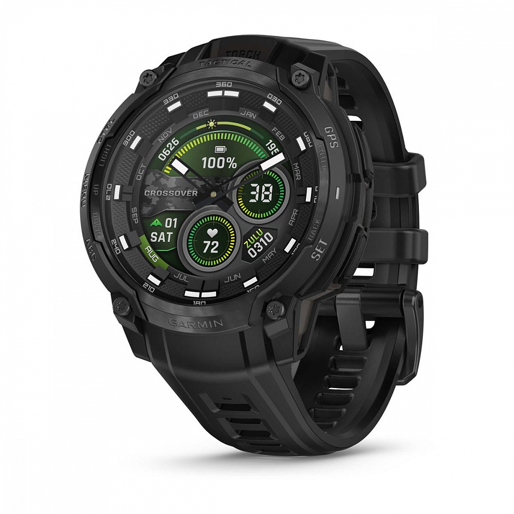 Умные часы Garmin Instinct Crossover Amoled Tactical Black with Black SIlicone HK