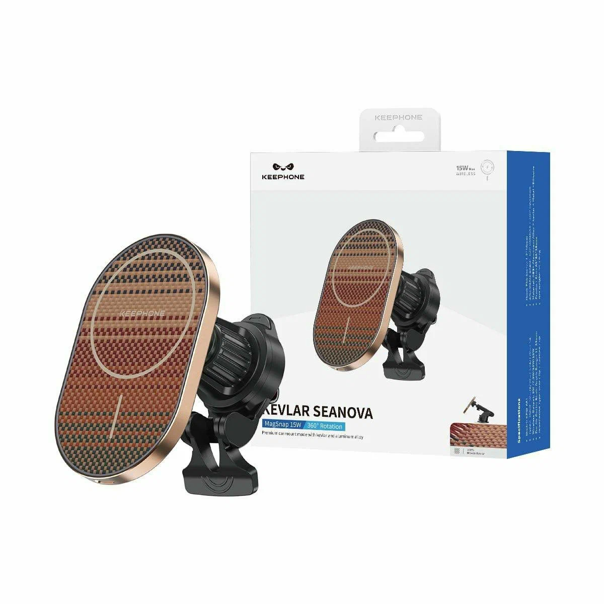 Автомобильный держатель Keephone Kevlar Seanova MagSafe, Moonrize Автомобильный держатель Keephone Kevlar Seanova MagSafe, Moonrize