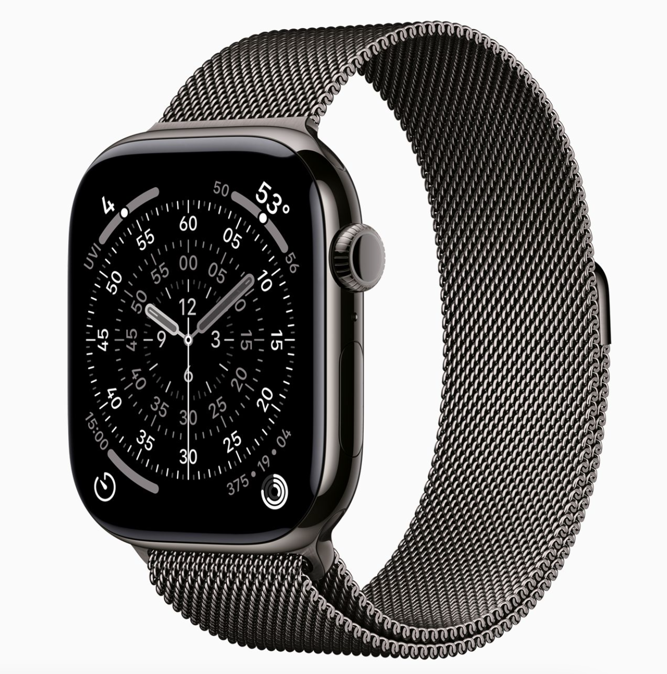 Apple Watch Series 11 GPS 46mm, Slate Titanium Case Slate Milanese Loop S/M (MFD34)