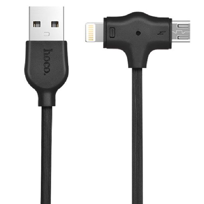 Кабель Hoco X10 USB to lightning+Micro
