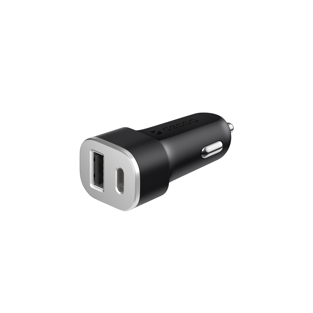 Автомобильное зарядное устройство Deppa USB-A/USB-C, Power Delivery, 18W, черный