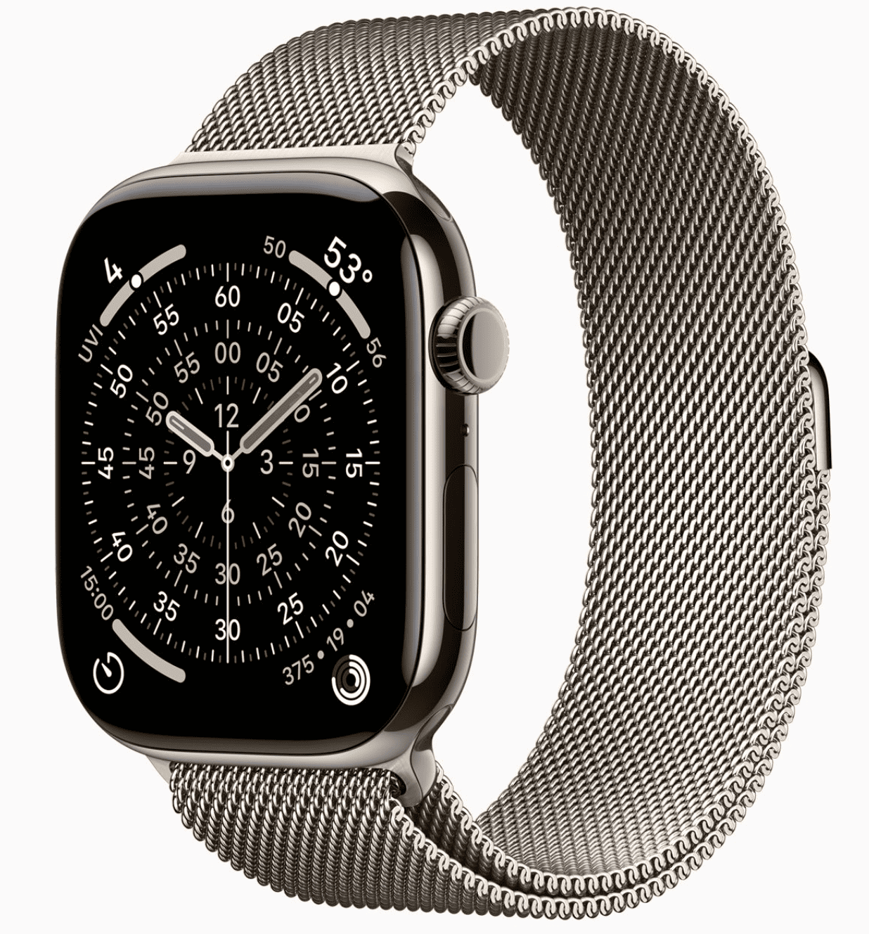 Apple Watch Series 11 GPS 42mm, Natural Titanium Case Natural Milanese Loop (MF8P4)