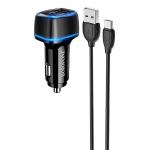 Автомобильное зарядное устройство JOYROOM USB-A + кабель USB-C, 2.1A, черный
