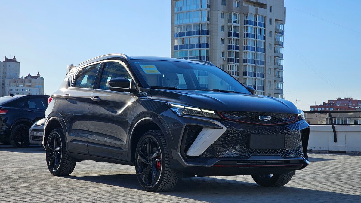 Geely coolray gray 2024 черный салон