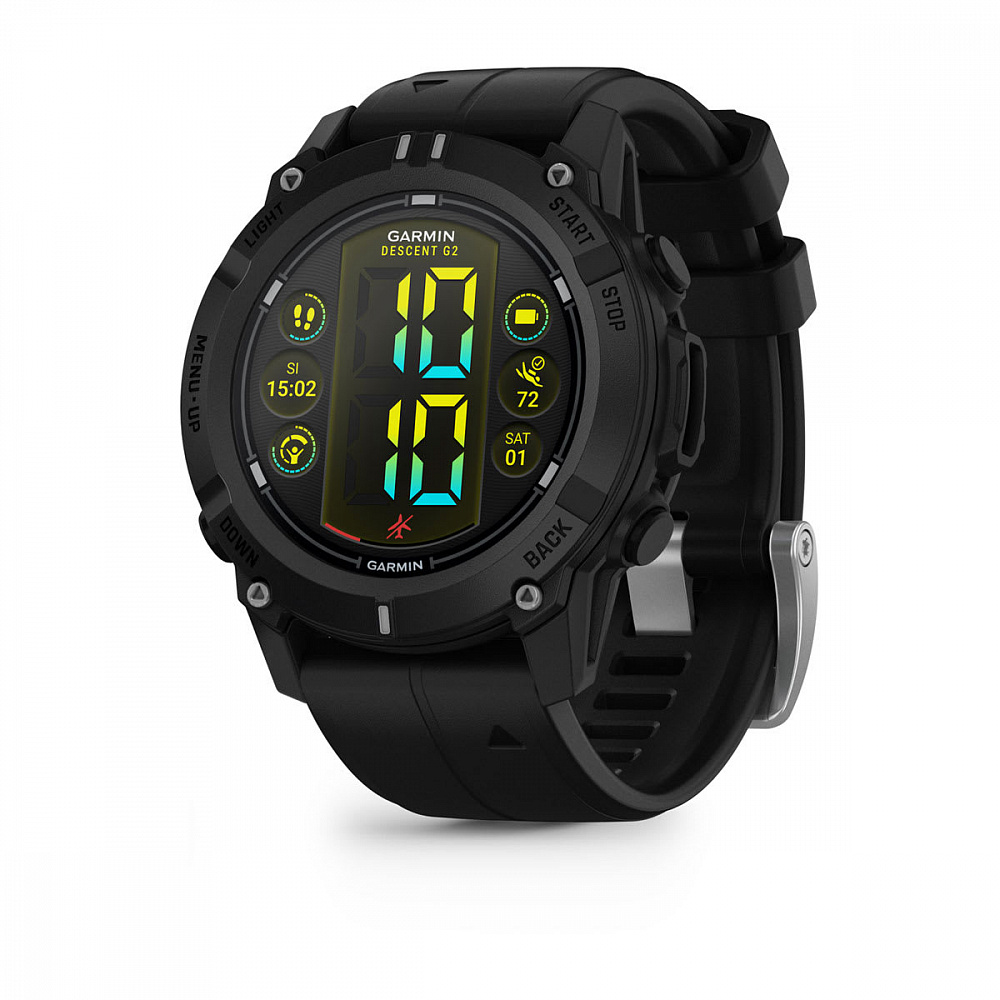 Умные часы Garmin Descent G2 Black with Black Silicone Band HK