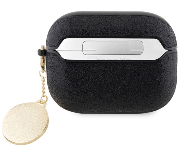 Чехол Guess для Airpods Pro Fixed Glitters with Heart Diamond charm, чёрный
