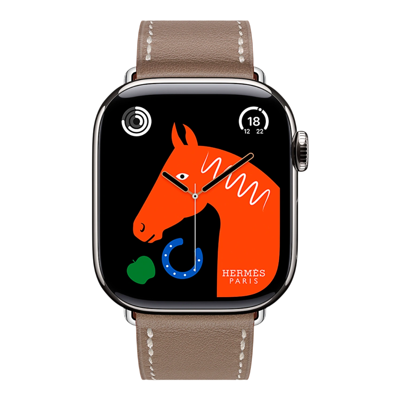 Apple Watch Hermes Series 11 GPS 46mm, Silver Titanium Case Etoupe Single Tour Strap