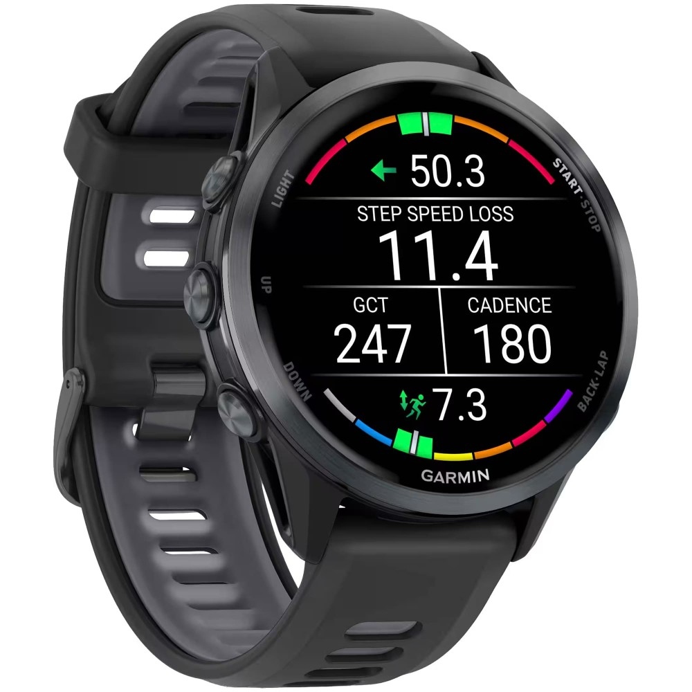 Умные часы Garmin Forerunner 970 Black Carbon Gray DLC Titanium Black/Translucent Whitestone