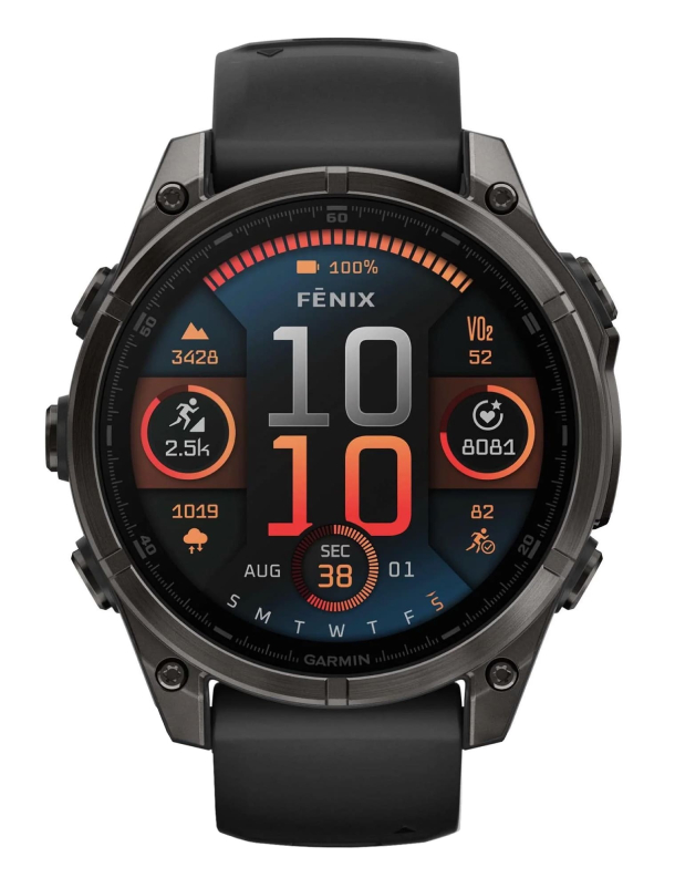 Умные часы Garmin Fenix 8, 51мм, AMOLED Sapphire Carbon Gray DLC Titanium Black/Pebble Gray Silicone Band Умные часы Garmin Fenix 8, 51мм, AMOLED Sapphire Carbon Gray DLC Titanium Black/Pebble Gray Silicone Band