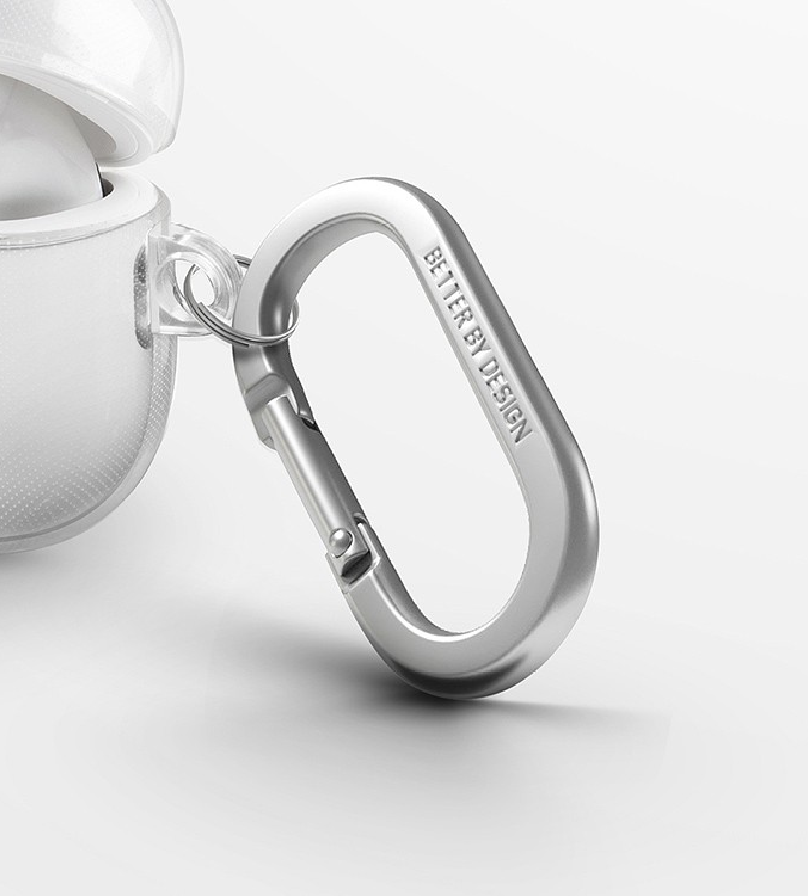 Кейс Uniq для Airpods 4 чехол Glase TPU case with carabin Clear