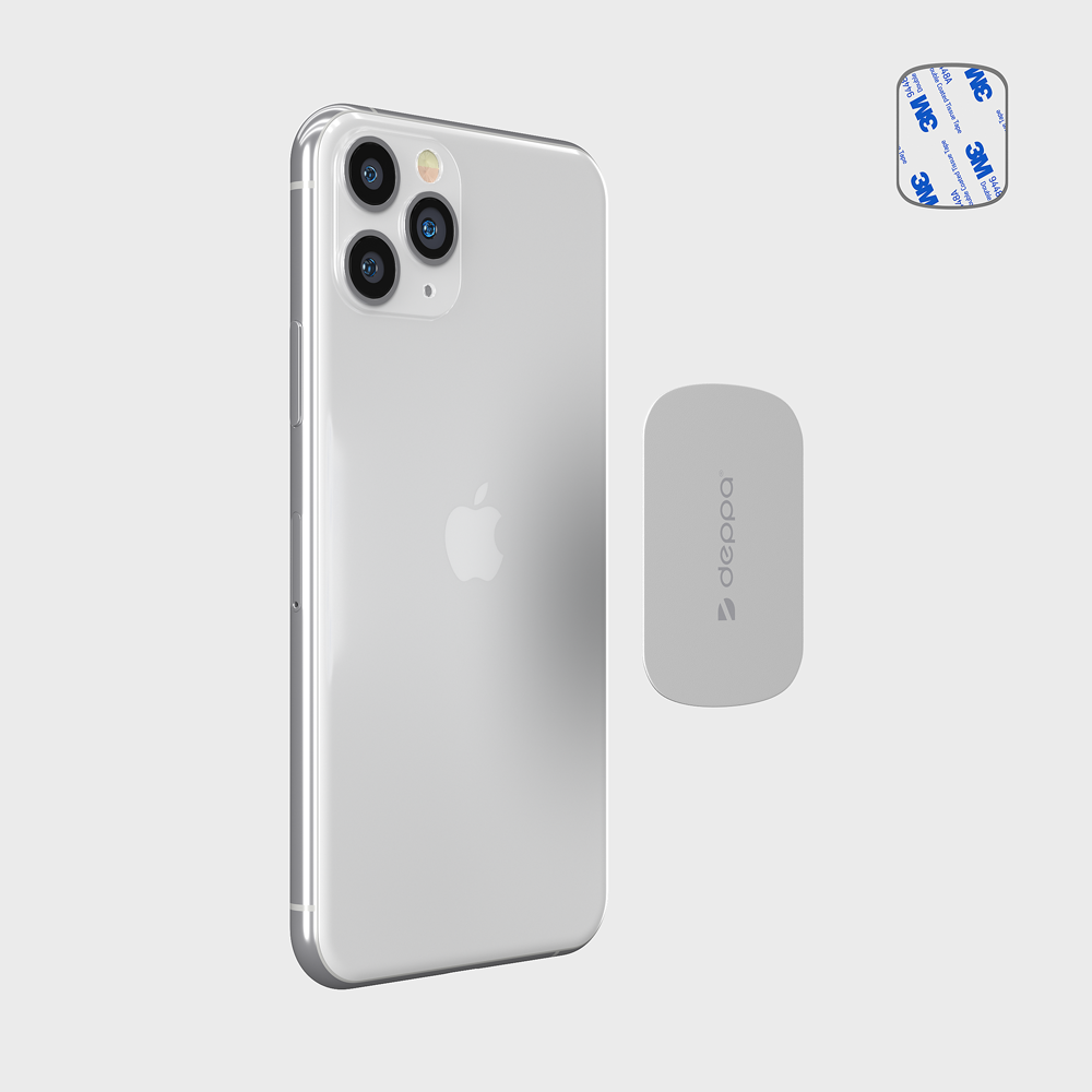 Пластина для магнитного держателя Deppa, серебро