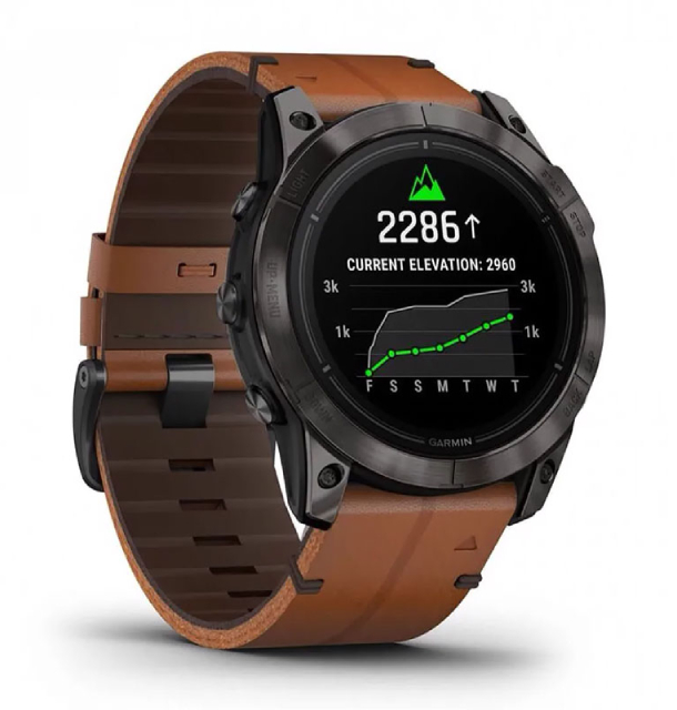 Умные часы Garmin Epix Pro Gen 2 Sapphire Carbon Gray 51mm Сhestnut Leather Band