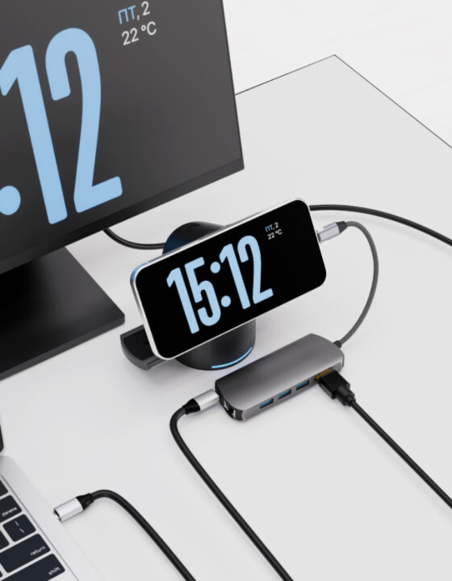 Адаптер "vlp" Infinity USB-C Hub 8 в 1, графит