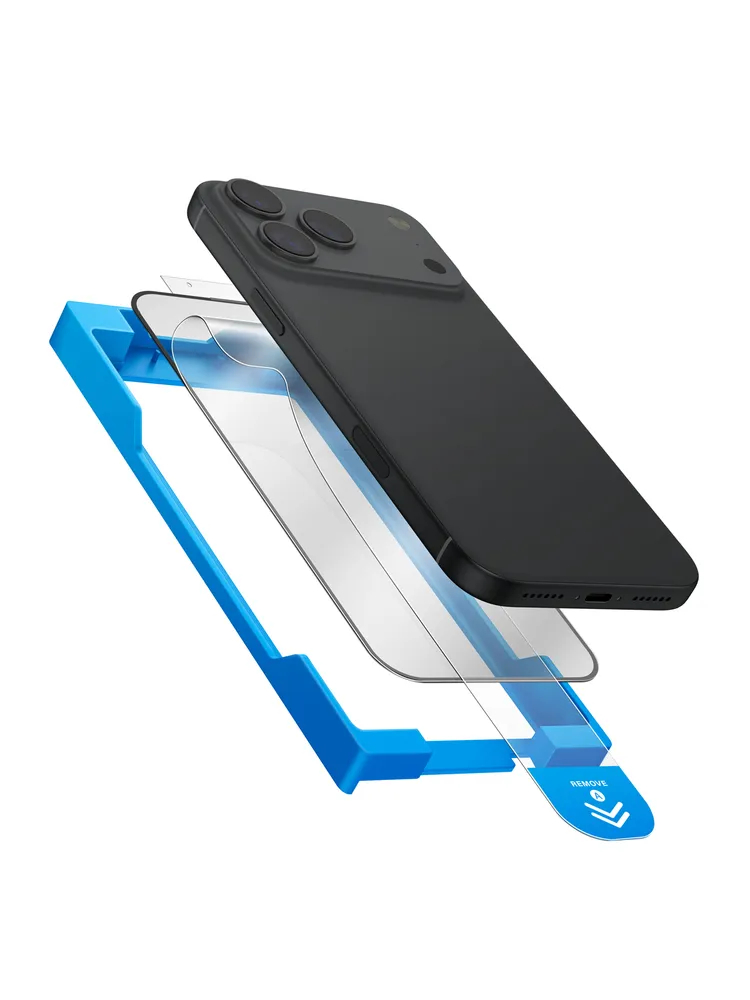 Защитное стекло Uniq для iPhone 17 Pro Max OPTIX EXOFit Vivid Anti-Dust Filter Black (+PRO applicator)