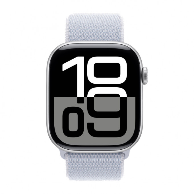 Apple Watch Series 10 GPS 46 мм, корпус из алюминия серебристого цвета, спортивный браслет цвета «Blue Cloud» (MWWN3) Apple Watch Series 10 GPS 46 мм, корпус из алюминия серебристого цвета, спортивный браслет цвета «Blue Cloud» (MWWN3)
